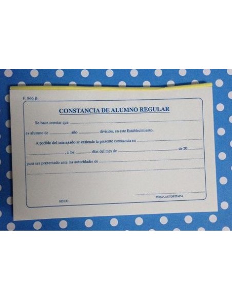 CONST ALUMNO REGULAR F866B TB - Codigo: 960966