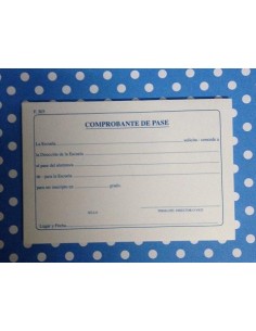 COMPROBANTE DE PASE F303 TB - Codigo: 960303 2