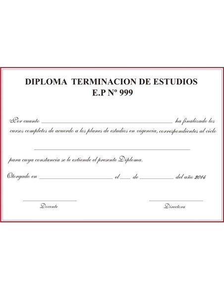 DIPLOMA EGRESADO EP - Codigo: 730101