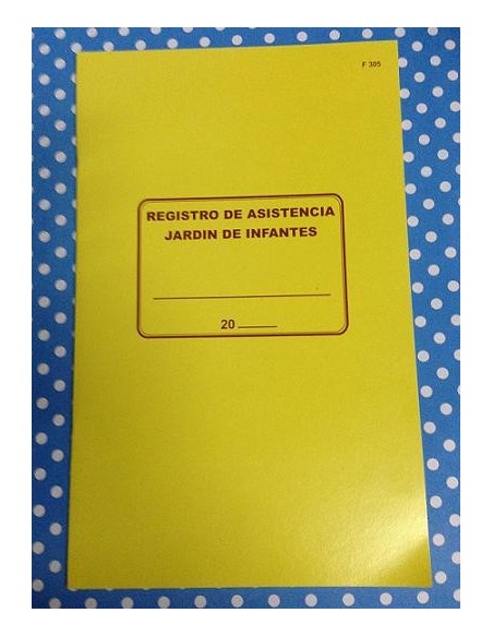 REG ASISTENCIA JARDIN F305 TB - Codigo: 960305