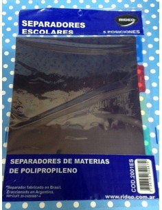 SEPARADOR ESCOLAR RIDEO 5 POSICIONES - Codigo: 873201
