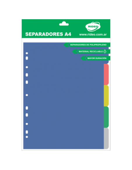 SEPARADOR A4 RIDEO 5 POSICIONES - Codigo: 873202
