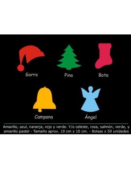 FORMAS CARTULINA NAVIDAD X 50 - Codigo: 947049