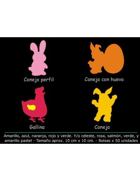 FORMAS CARTULINA PASCUAS X 50 - Codigo: 947050