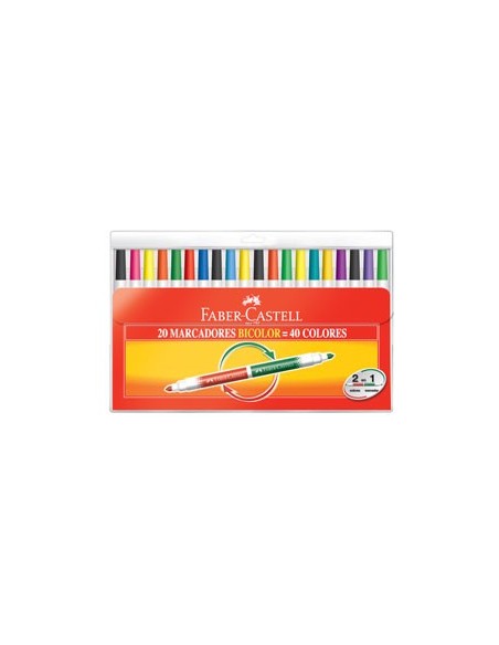 MARCADOR FABER BICOLOR X 20 - Codigo: 575073