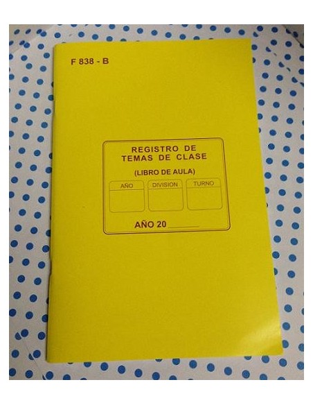 REG TEMAS DE CLASE 838 B TB - Codigo: 960838