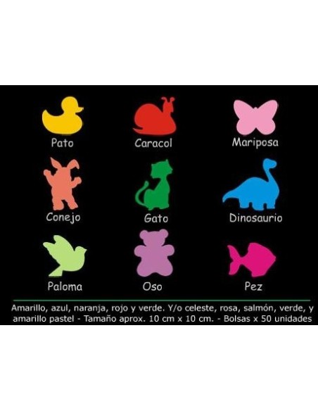 FORMAS CARTULINA ANIMALES X50 - Codigo: 947045