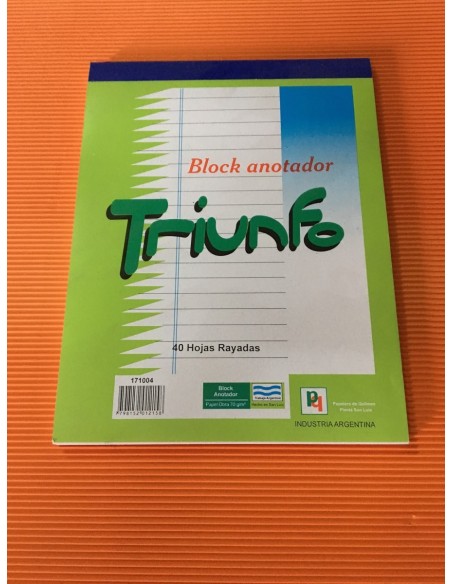 BLOCK ANOTADOR TRIUNFO X 40 H - Codigo: 117171