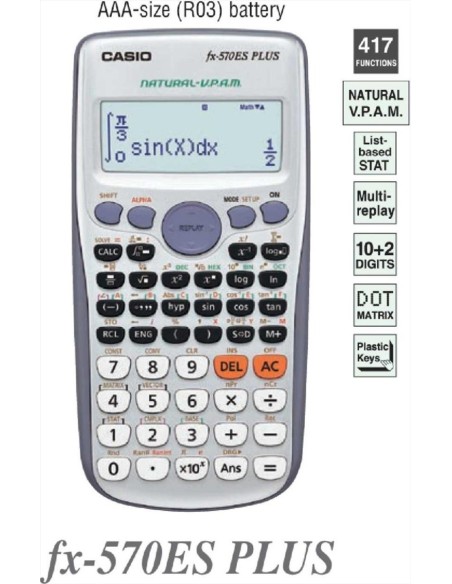 CALCULADORA CASIO FX-570 PLUS - Codigo: 156570