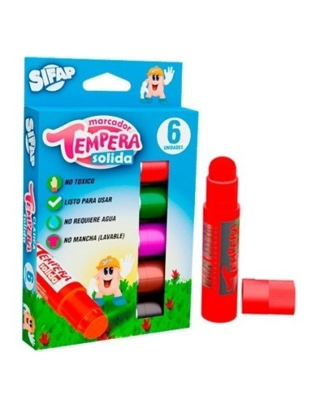 TEMPERA SOLIDA COLOR x 6 - Codigo: 927021