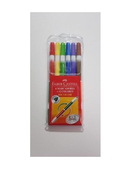 MARCADOR FABER BICOLOR X 6 - Codigo: 574706