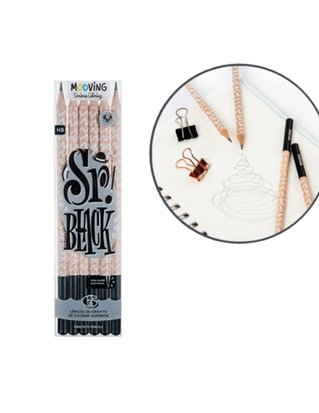 LAPIZ MOOVING NEGRO x 6 - Codigo: 514507