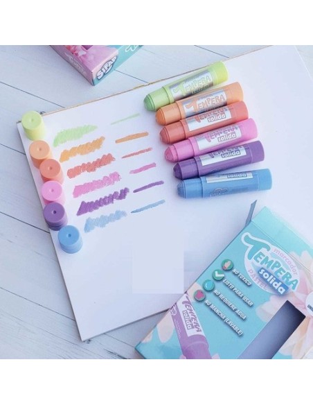 TEMPERA SOLIDA PASTEL x 6 - Codigo: 927024