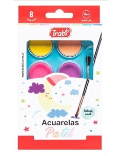 ACUARELA TRABI x 8 PASTEL - Codigo: 35009