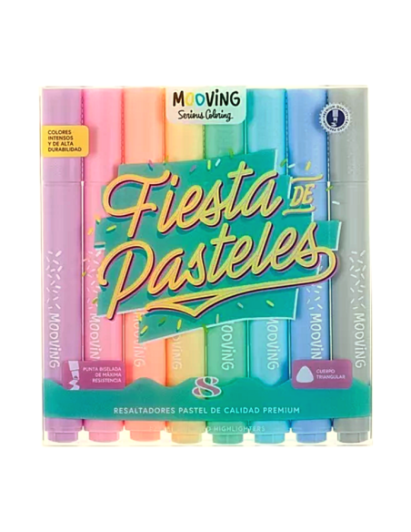RESALTADOR MOOVING PASTEL x 8 - Codigo: 830503