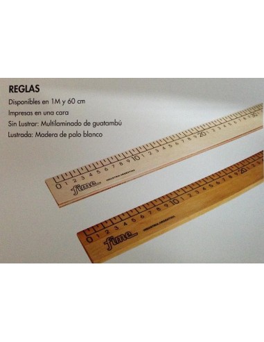 REGLA MADERA 1 MT FIME s/lust - Codigo: 806101
