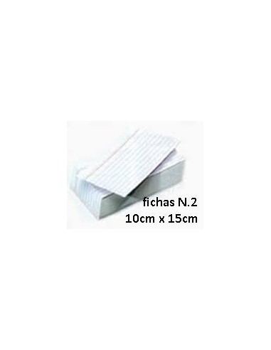 FICHAS RAYADAS N.2 10x15 x100 - Codigo: 342002