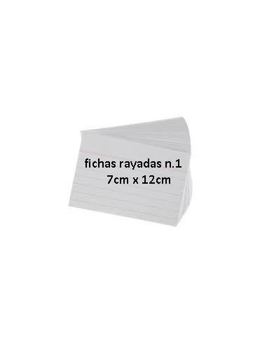 FICHAS RAYADAS N.1 7X12 X 100 - Codigo: 342001