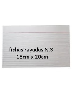 FICHAS RAYADAS N.3 15x20 x100 - Codigo: 342003