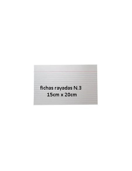 FICHAS RAYADAS N.3 15x20 x100 - Codigo: 342003