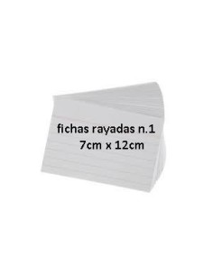 FICHAS RAYADAS N.1 7X12 X 100 - Codigo: 342001