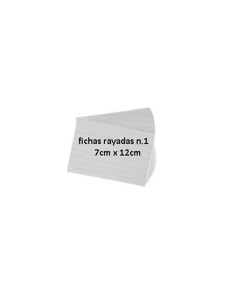 FICHAS RAYADAS N.1 7X12 X 100 - Codigo: 342001