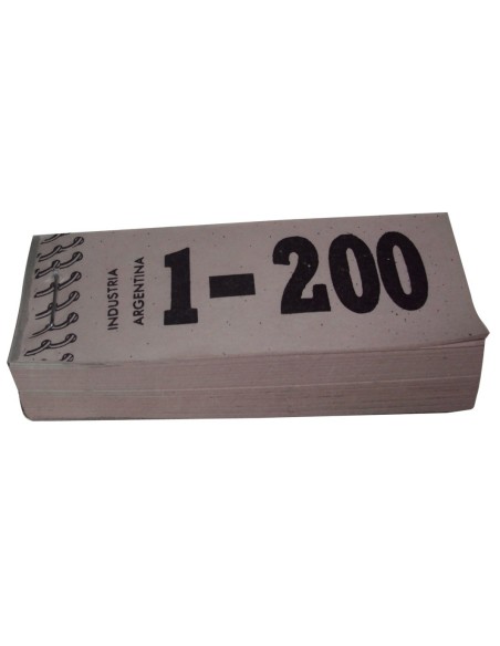 TALONARIO NUMERO 1-200NP - Codigo: 911200